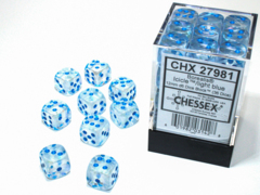 Borealis® 12mm d6 Icicle™/light blue Luminary™ Dice Block™ (36 dice)  27981