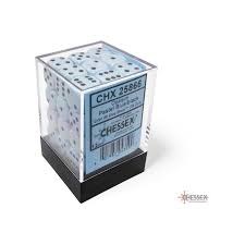 36 12mm Pastel Blue w/Black Opaque D6 Dice - CHX25866
