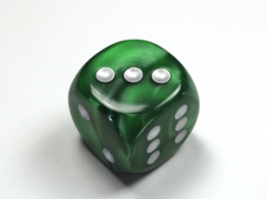 Velvet® 30mm w/pips Green/silver d6  DL3025