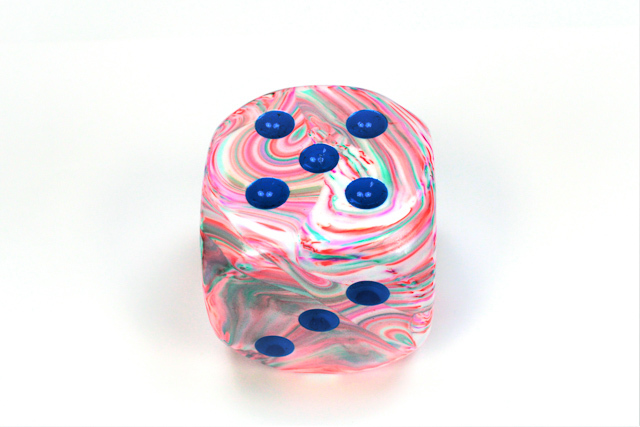 Festive® 50mm w/pips Pop Art™/blue d6 DF5064