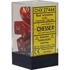 Vortex Polyhedral 7 Dice Red w/ yellow