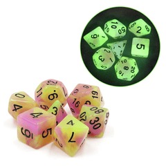 Glow in the Dark Tulip RPG Dice Set - Foam Brain