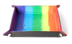 Fanroll Watercolor Rainbow Dice Tray with Leather Backing