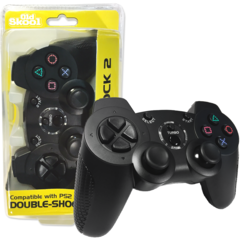 Old Skool PS2 Wireless DOUBLE-SHOCK 2 Controller - Black