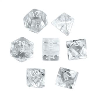 Translucent Clear/white Polyhedral 7-die Set CHX23071