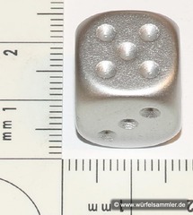 D6 16mm 12-Dice Block FMJ16MM3 - Faux Metal Jacket Silver [OOP]