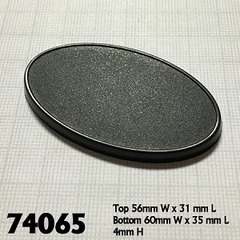 74065 Oval Gaming Base, 60mm x 35mm (10)