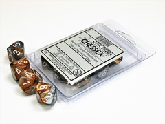 D10s 10-Dice Set CHX26224 - Gemini Copper-Steel/White