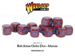 Bolt Action: Order Dice - 12 Maroon D6 Set