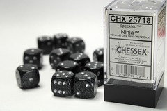 D6 16mm 12-Dice Block CHX25718 - Speckled Ninja