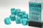D6 16mm 12-Dice Block CHX27665 - Cirrus Aqua/Silver