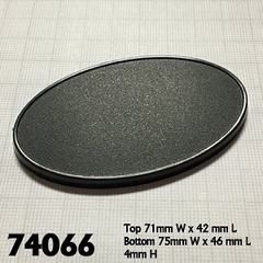 74066 Oval Gaming Base,  75mm x 46mm (10)