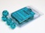 D10s 10-Dice Set CHX23285 - Translucent Teal/White