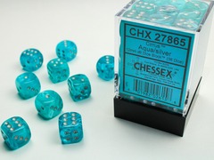 D6 12mm 36-Dice Block CHX27865 - Cirrus Aqua/silver