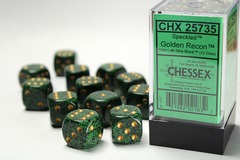 D6 16mm 12-Dice Block CHX25735 - Speckled Golden Recon