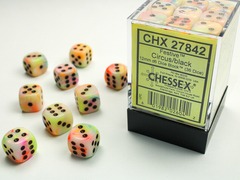 D6 12mm 36-Dice Block CHX27842 - Festive Circus/black