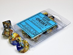 D10s 10-Dice Set CHX26222 - Gemini Blue-Gold/White