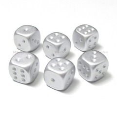 D6 12mm 36-Dice Block FMJ12MM3 - Faux Metal Jacket Silver [OOP]