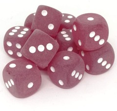 D6 16mm 12-Dice Block CHXLE406 - Frosted Red/White [OOP]