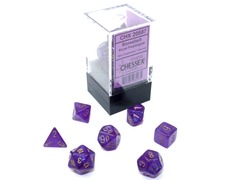 Mini-hedral 7-Dice Set CHX20587 - Borealis Royal Purple/gold Luminary