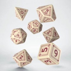 Runequest 7-Dice Set - Beige & Burgundy