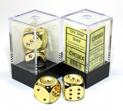 D6 16mm 2-Dice Pair CHX29006 - Gold Plated