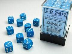 D6 12mm 36-Dice Block CHX25816 - Opaque Light Blue/white