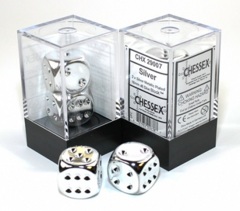 D6 16mm 2-Dice Pair CHX29007 - Silver Plated