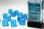 D6 16mm 12-Dice Block CHX27616 - Frosted Caribbean Blue/White