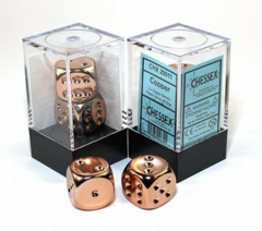 D6 16mm 2-Dice Pair CHX29011 - Copper Plated