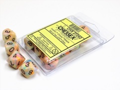 D10s 10-Dice Set CHX27242 - Circus/Black