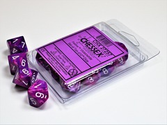 D10s 10-Dice Set CHX27257 - Festive Violet/White