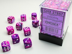 D6 12mm 36-Dice Block CHX27857 - Festive Violet/white