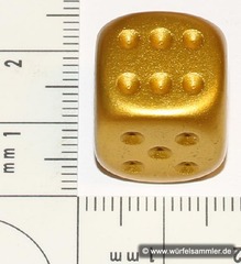 D6 16mm 12-Dice Block FMJ16MM4 - Faux Metal jacket Gold [OOP]