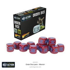 Bolt Action: Accessories - Order Dice, Maroon (12)