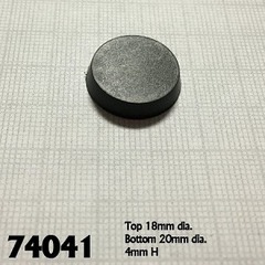 74041 Round Plastic Flat Top Base, 20mm (25)