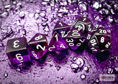 Polyhedral 7-Dice Set CHX23077 - Translucent Purple/White