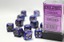 D6 16mm 12-Dice Block CHX27697 - Lustrous Purple/Gold