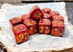 War Dice D6 16mm 12-Dice Block CHX29063 - Soviet Scarab Scarlet/Gold