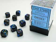 D6 12mm 36-Dice Block CHX27899 - Lustrous Shadow/gold