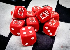 War Dice D6 16mm 12-Dice Block CHX29062 - Japan Opaque Dark Red/White