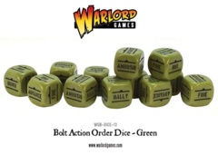 Bolt Action: Order Dice - 12 Green D6 Set