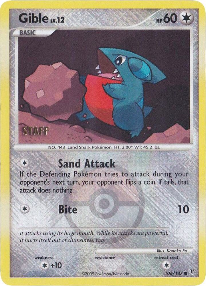 Gible - 106/147 [STAFF] (Championship Promo)