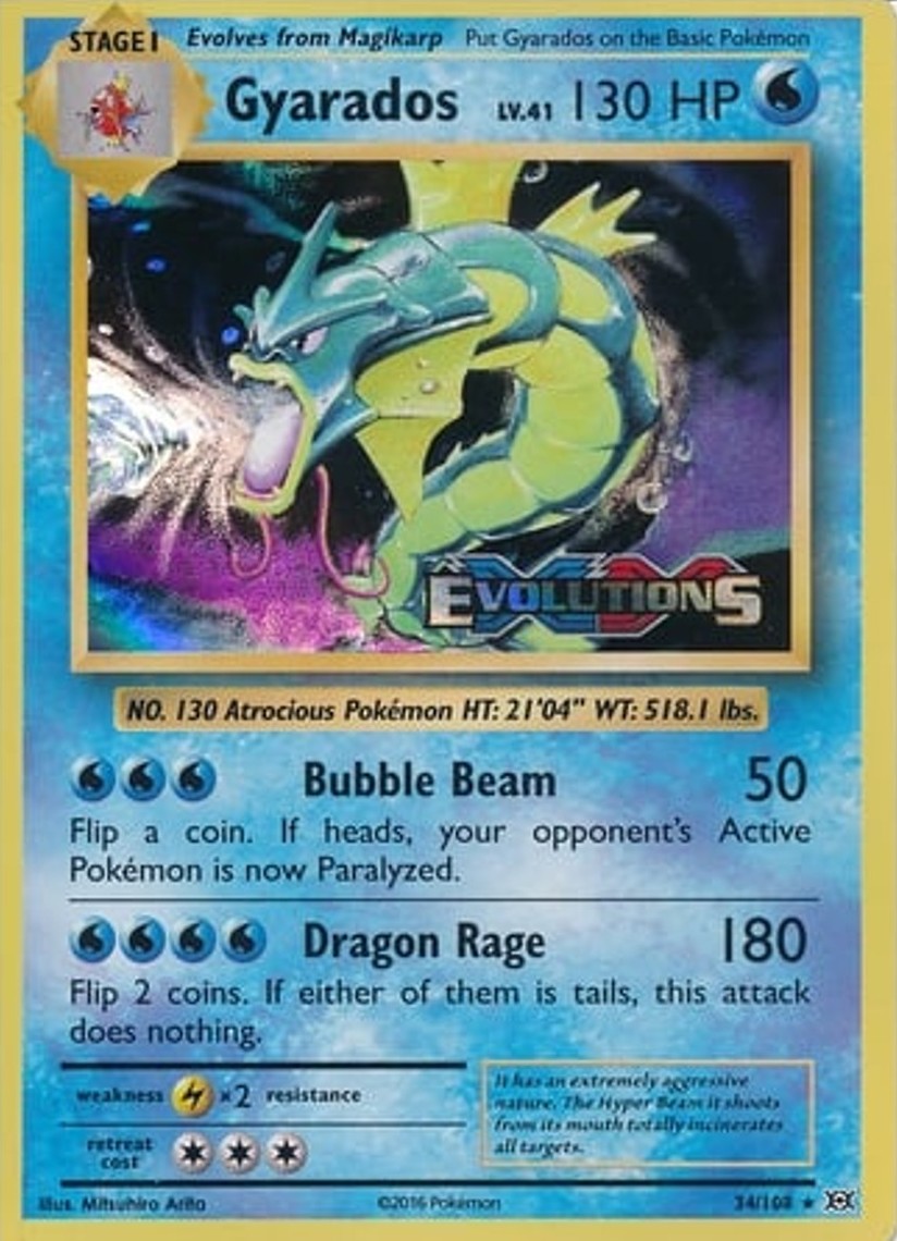 Gyarados - 34/108 - XY Evolutions Prerelease Promo