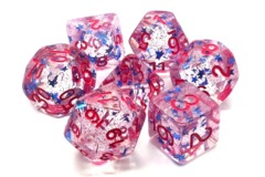 Old School RPG Dice Set: Infused - Blue Stars W/Red