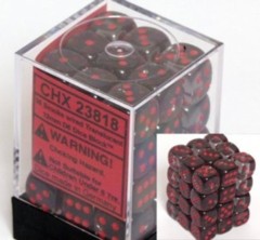 CHX 23818 Smoke w/Red (36 Translucent 12mm Pipped d6 Dice Block)