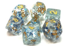 Old School RPG Dice Set: Particles - Metallic Blue W/Gold