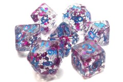 Old School RPG Dice Set: Infused - Red Stars W/Blue