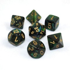 Scarab Jade / Gold 7 Dice Set - CHX27415