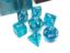CHX23085 Teal w/White Translucent Polyhedral 7-Die Set